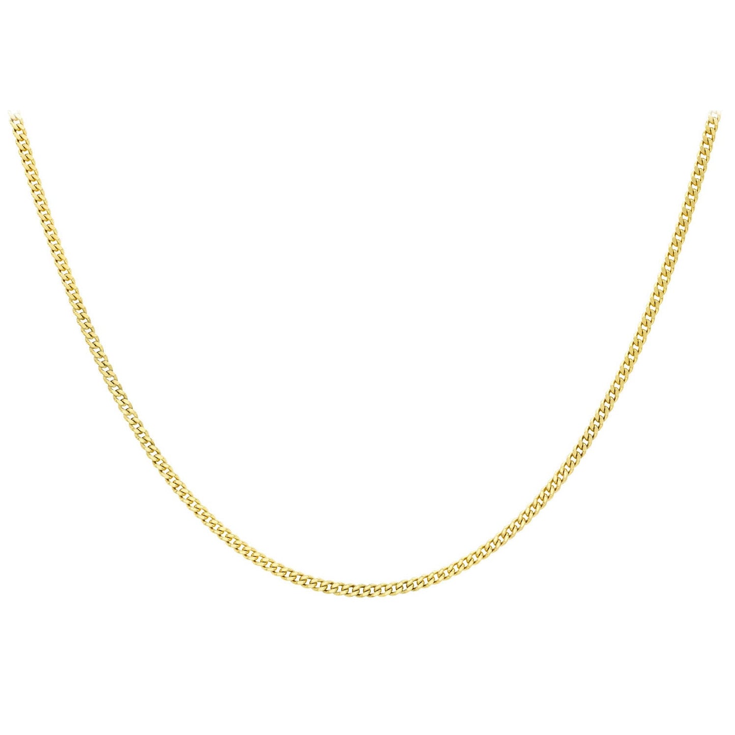 9K Yellow Gold 40 Diamond Cut Curb Chain 46cm
