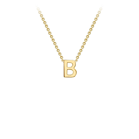 9K Yellow Gold 'B' Initial Adjustable Letter Necklace 38/43cm