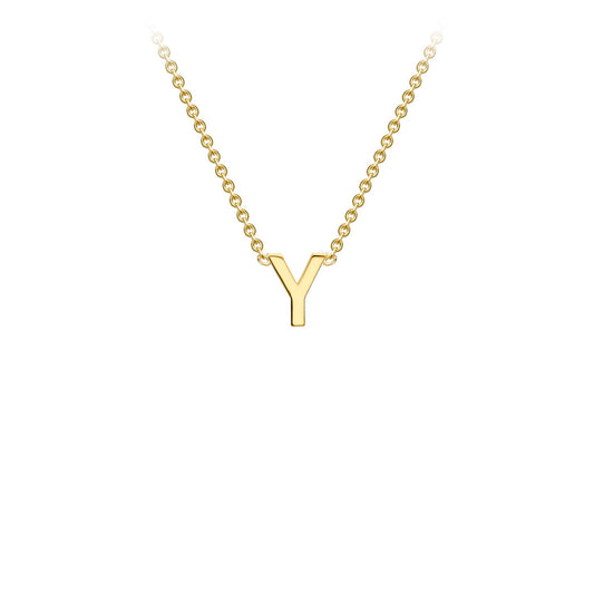 9K Yellow Gold 'Y' Initial Adjustable Letter Necklace 38/43cm