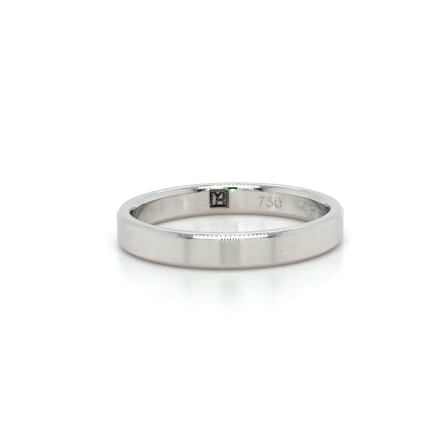 18K WG 3MM FLT BEV EDGE BAND