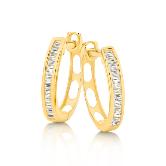 Hoop Earrings 18KT Gold 0.7g 0.1ct GH/SI