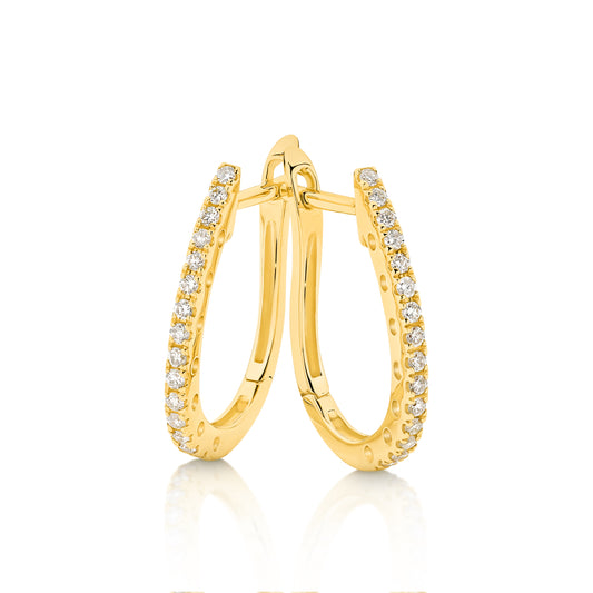 Hoop Earrings 18KT Gold 1.58g 0.15ct GH/SI