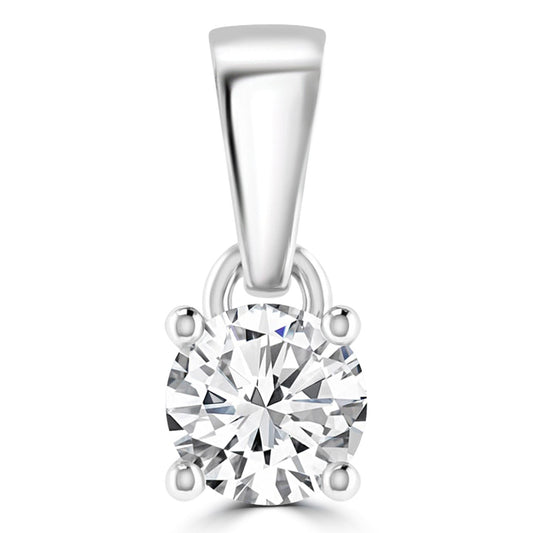 Diamond Solitaire Pendant with 0.25ct Diamonds in 18K White Gold - 18WCP25