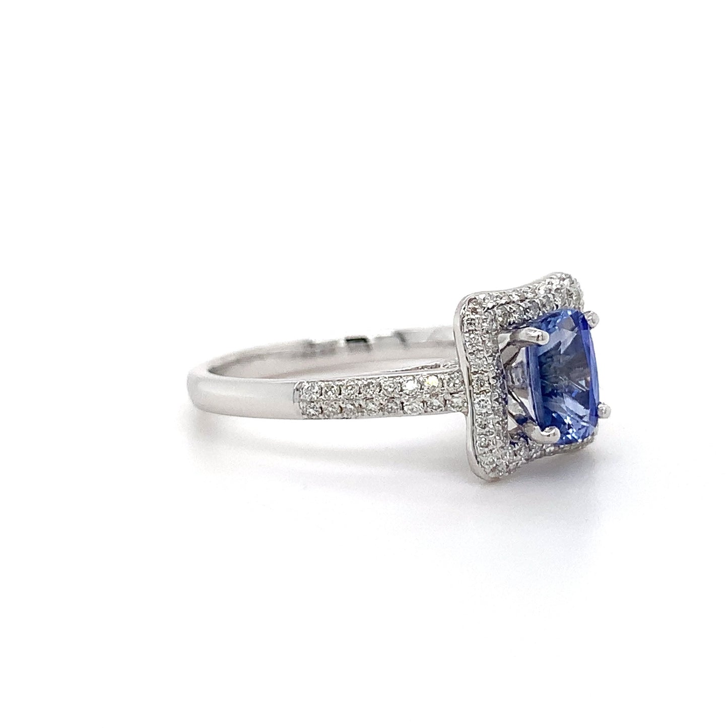 1.16ct Oval Ceylon sapphire + 0.45ct Dia
