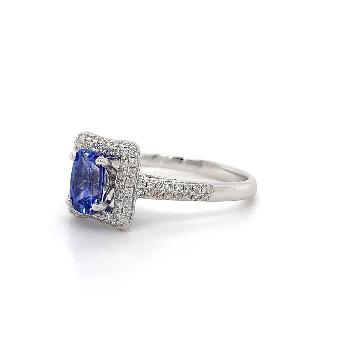 1.16ct Oval Ceylon sapphire + 0.45ct Dia