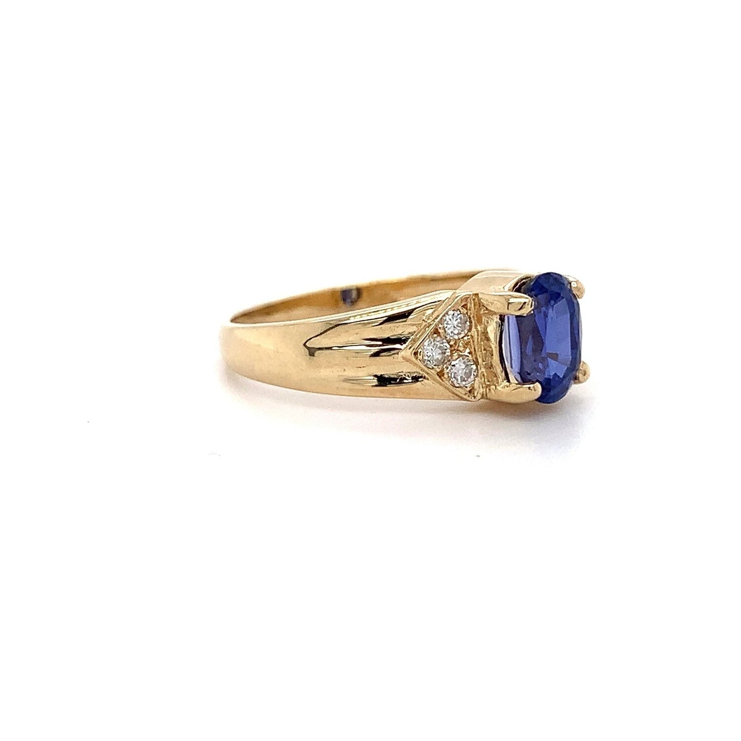 9K YG 9ct DIA/SAP 0.13 Ring