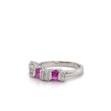 0.55ct Pink Sapphire + 0.40ct Dia Ring
