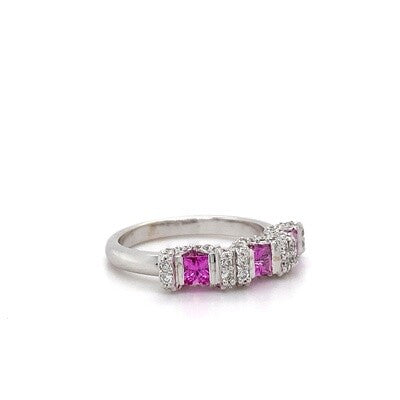 0.55ct Pink Sapphire + 0.40ct Dia Ring