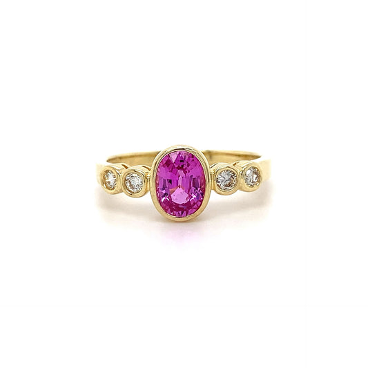 1.05ct Pink Sapphire + 0.20ct Dia