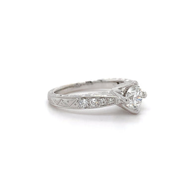 0.75ct Nat Dia Engraved Eng Ring 18kt WG