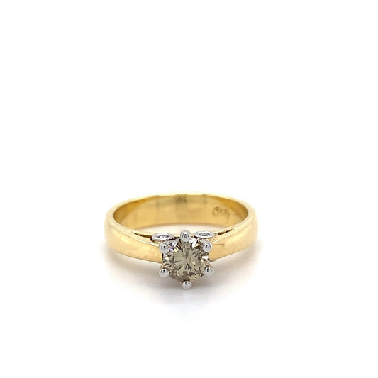 18kt YG Sol Cognac Ring TDW 0.49ct
