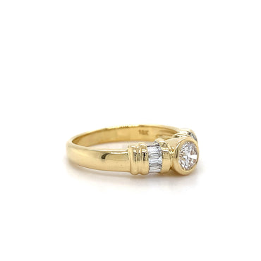 18kt YG 0.58ct Diamond Bezel Set Ring