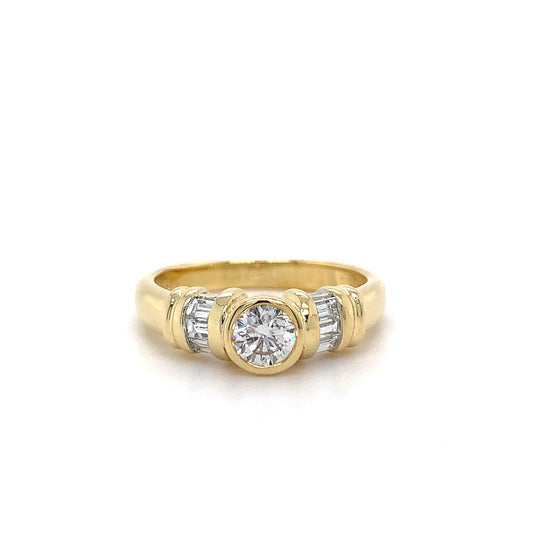 18kt YG 0.58ct Diamond Bezel Set Ring