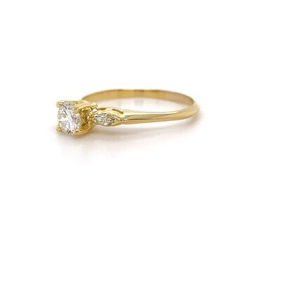 18kt YG Dia Bril/Marq Eng Ring 0.46ct