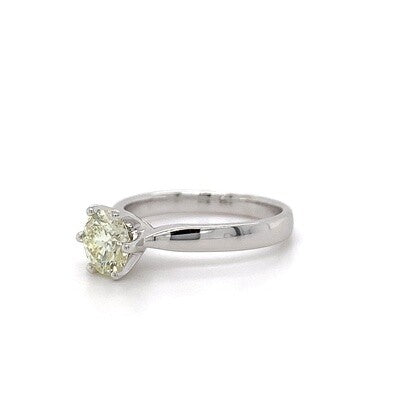 1.01ct Nat Dia Sol Ring 18kt WG