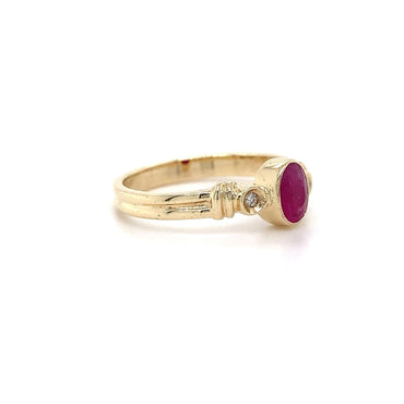 9kt YG Nat Ruby Dia Ring