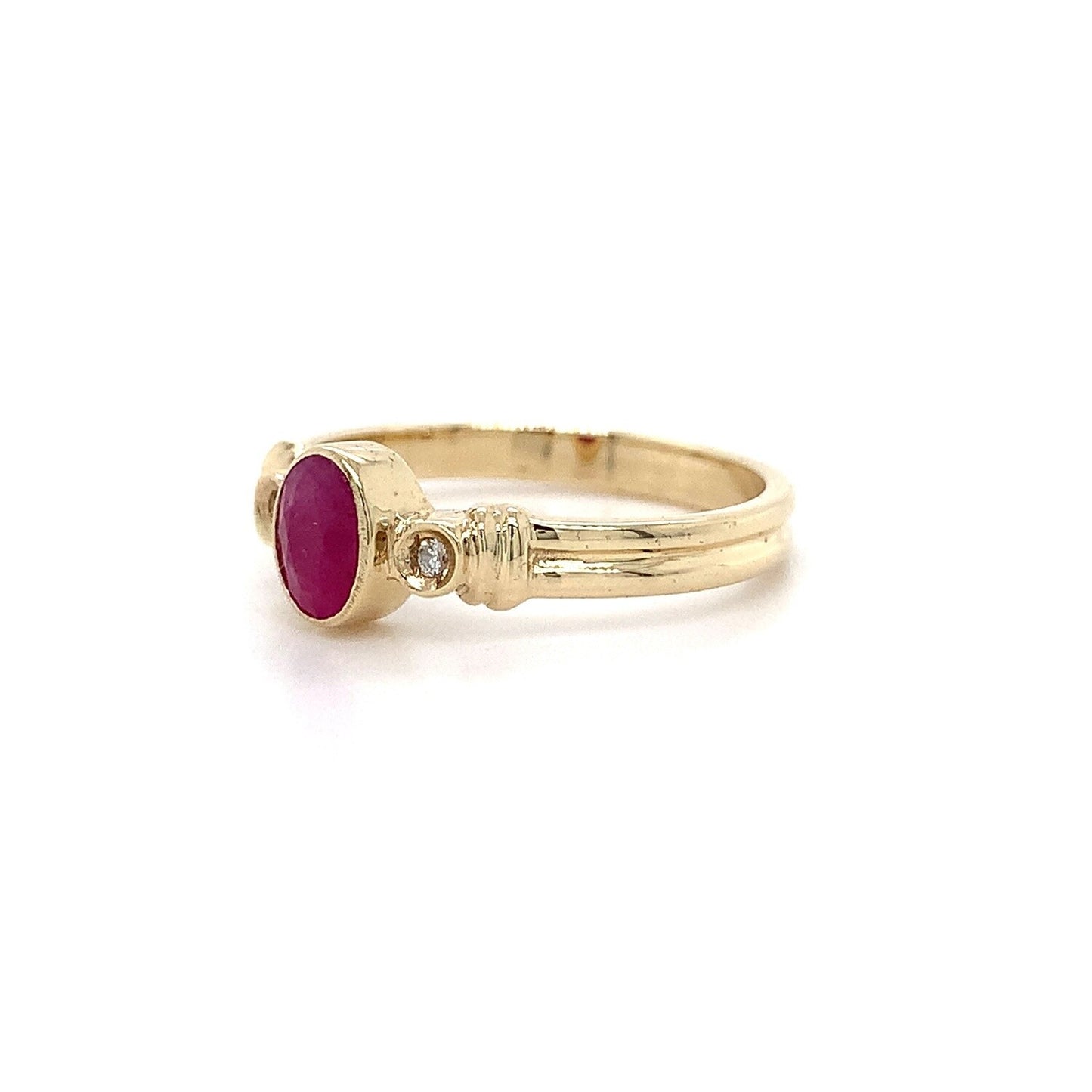 9kt YG Nat Ruby Dia Ring