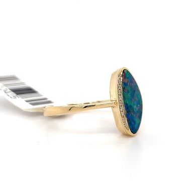 14kt Doub Opal1.6ct + .034ct