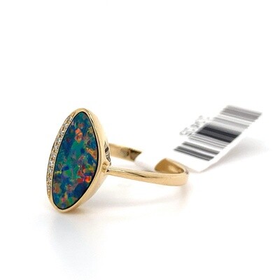 14kt Doub Opal1.6ct + .034ct