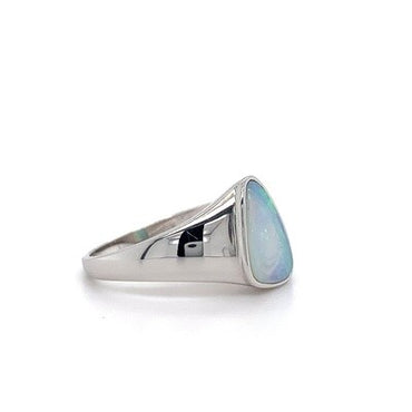 14kt WG Solid Crystal Opal Ring