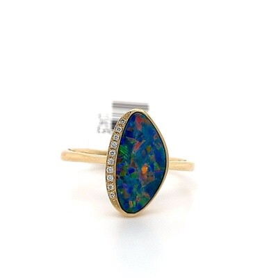 14kt Doub Opal1.6ct + .034ct