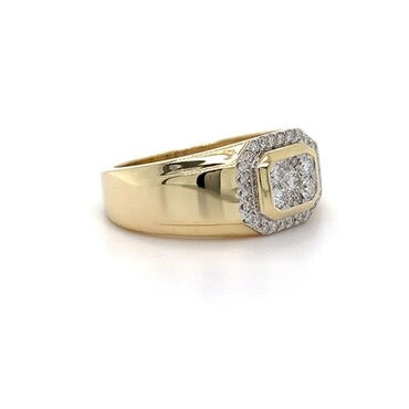 10kt YG 0.50ct Gents Ring Long Octagon Shape