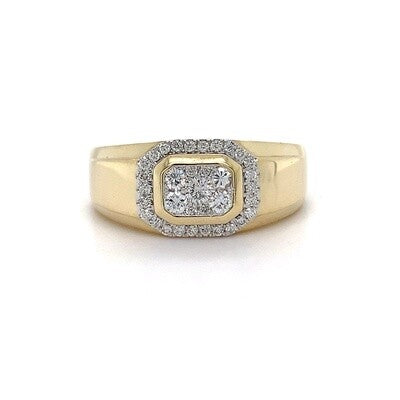 10kt YG 0.50ct Gents Ring Long Octagon Shape