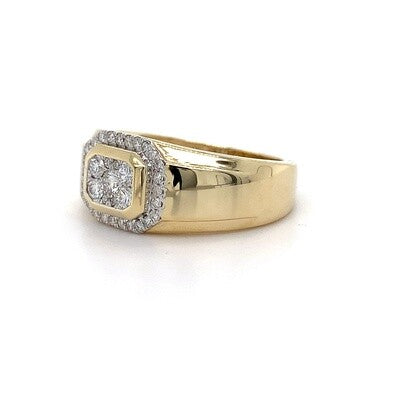 10kt YG 0.50ct Gents Ring Long Octagon Shape
