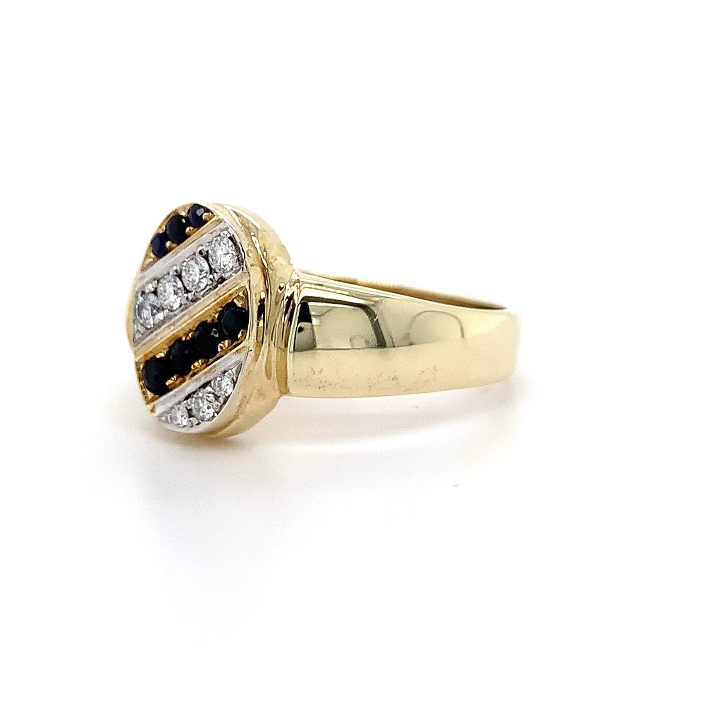 9kt YG White & Black Dia Ring