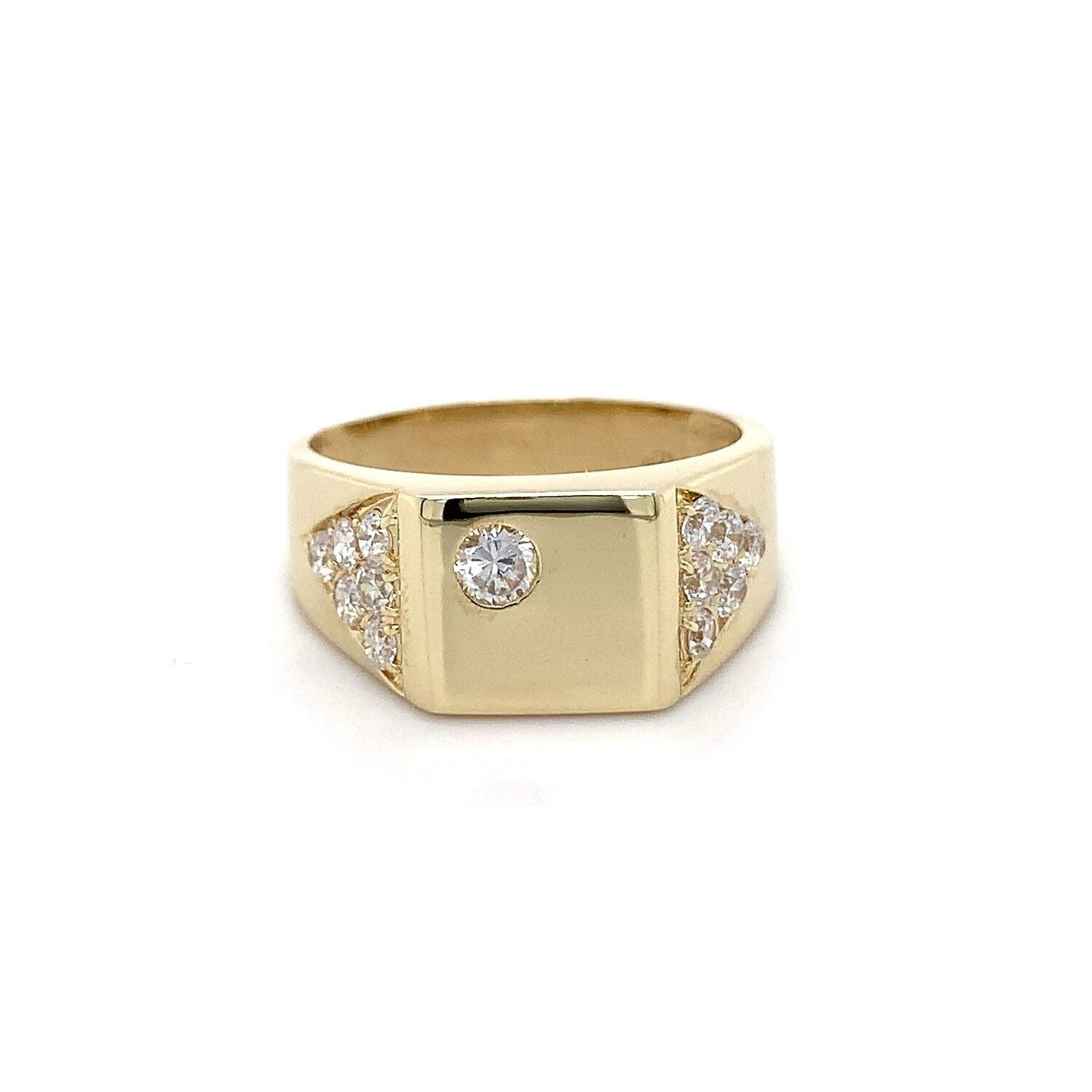 9kt YG GTS C/Zirconia Ring