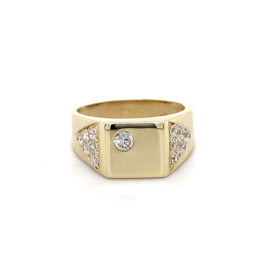 9kt YG GTS C/Zirconia Ring