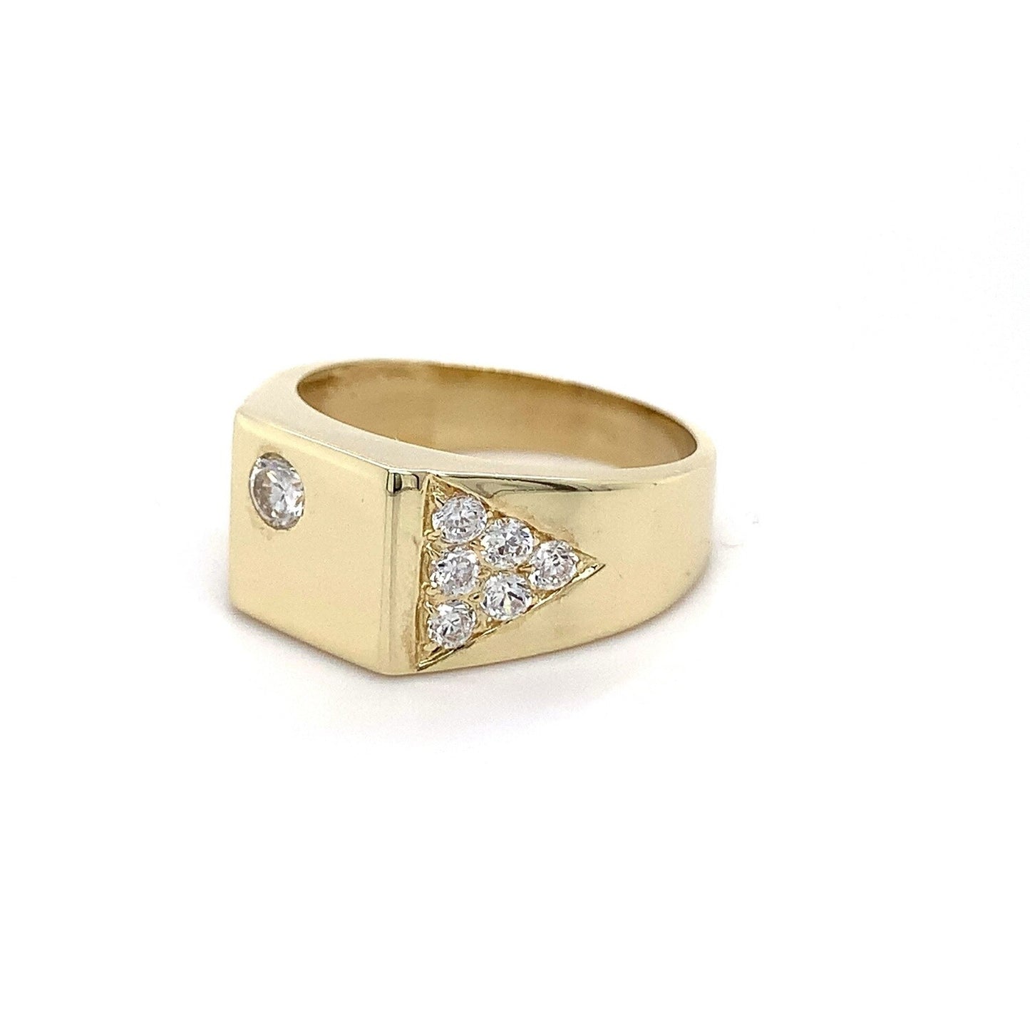 9kt YG GTS C/Zirconia Ring