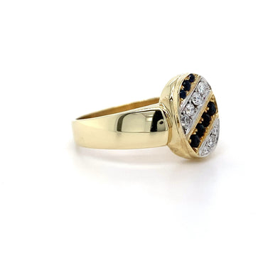 9kt YG White & Black Dia Ring