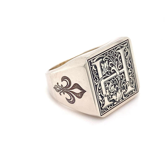 Silver ‘H’ Marked Ring