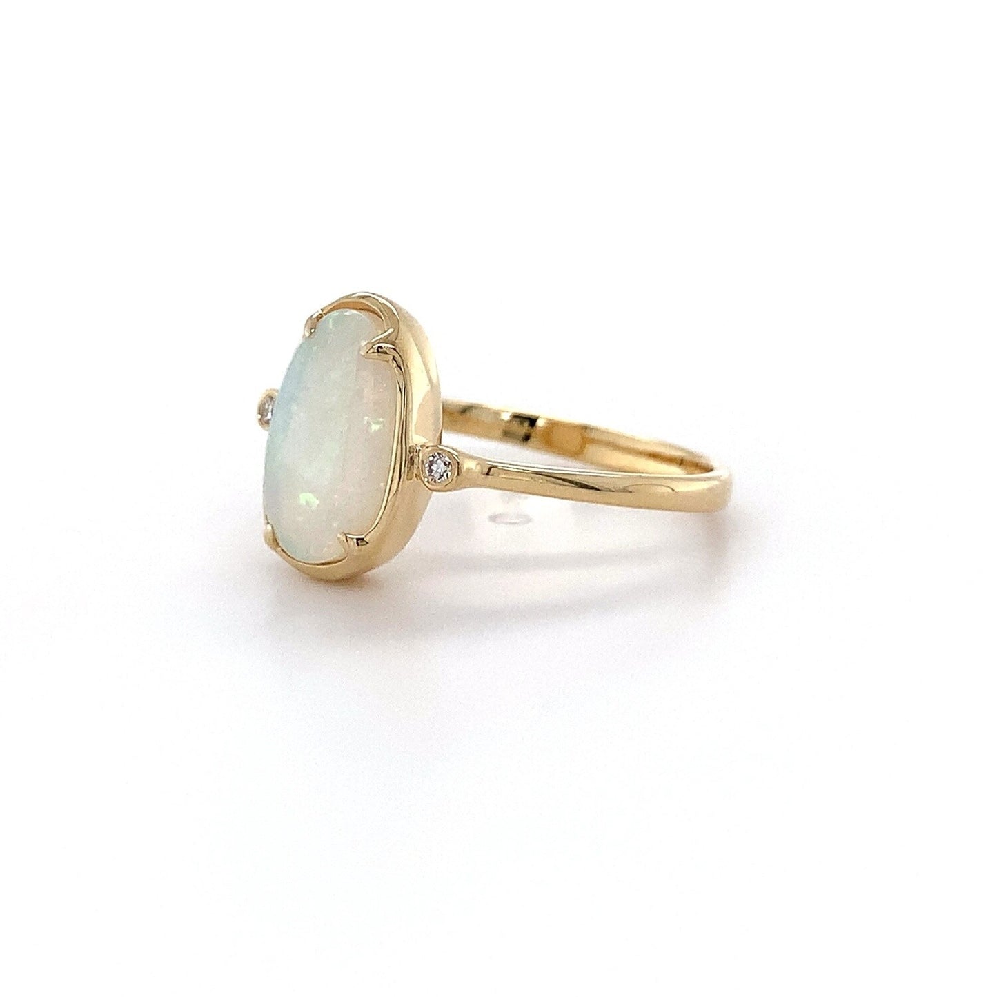 Australian Solid Opal YG Ring 14kt