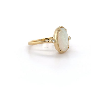 Australian Solid Opal YG Ring 14kt