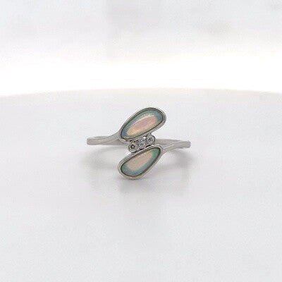 14kt WG Dia Aus Solid Opal Ring