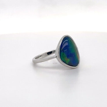 Aus Opal Silver Ring