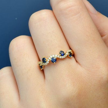 18ct YG 0.57ct Nat Aus Sapphire Savannah Ring