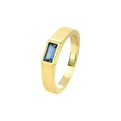 0.47ct Baguette Blue Sapphire Ring 9kt YG