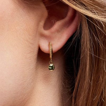 0.45ct Round Green Sapphire Earrings 9kt YG