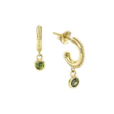 0.45ct Round Green Sapphire Earrings 9kt YG