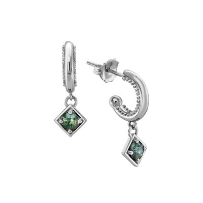0.41ct Round Teal Sapphire Earrings 9kt WG