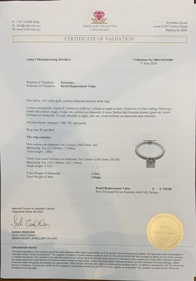 1.32ct Nat Dia Cushion Ring 18kt WG