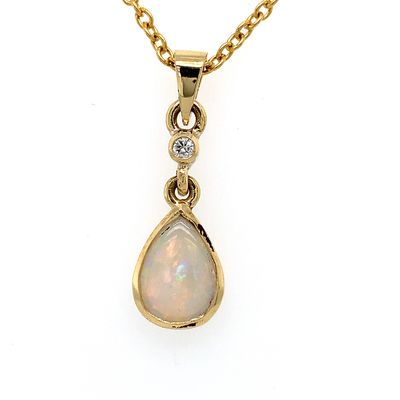 18kt YG Dblt Opal Pendant