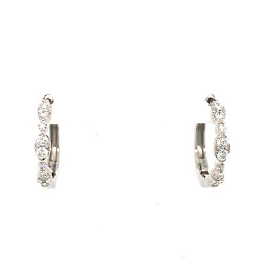 18K WG Diamond 0.26ct Hoops