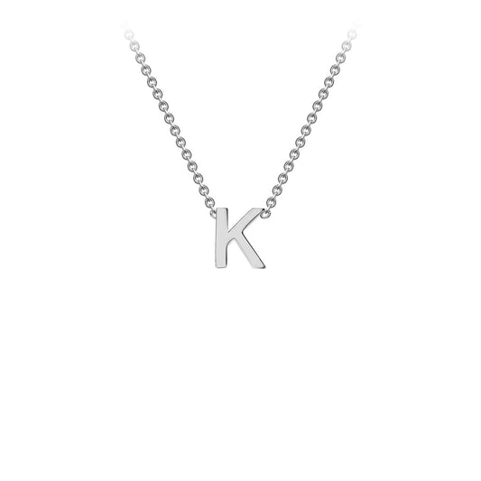 9K White Gold 'K' Initial Adjustable Letter Necklace 38/43cm