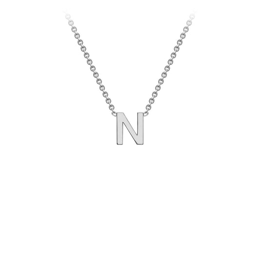 9K White Gold 'N' Initial Adjustable Letter Necklace 38/43cm