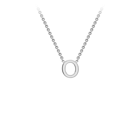 9K White Gold 'O' Initial Adjustable Letter Necklace 38/43cm