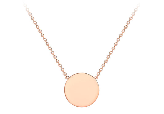 9K Yellow Gold 10mm Disc Adjustable Necklace 41cm-43cm